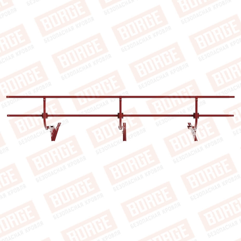 Ограждение кровельное BORGE H-60см, 3м, для черепичной кровли, коричнево-красный (RAL 3011)