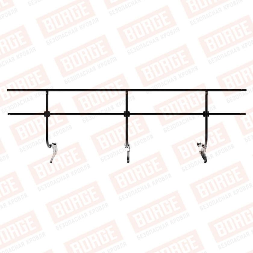 Ограждение кровельное BORGE H-90см, 3м, чёрный (RAL 9005 matt)