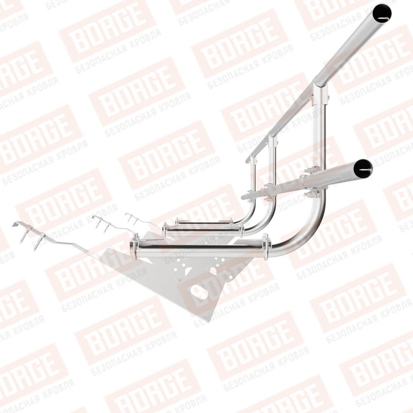 Ограждение кровельное BORGE H-60см, 3м, для черепичной кровли, цинк