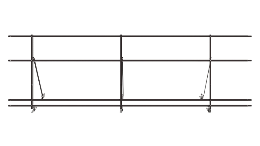 Ограждение кровельное NewLine H-90см, 3м, для фальц. кров., серо-коричневый (RR 32), с двумя доп. трубами