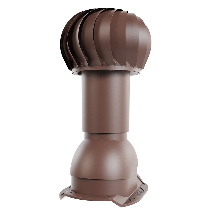 Роторная вентиляция Viotto, для МЧ Каскад, d-110мм, утепленная, коричневый шоколад (RAL 8017)