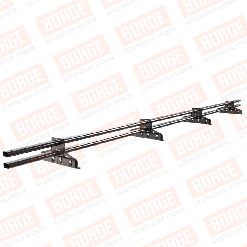 Снегозадержатель трубчатый BORGE 3м, 4 опоры, для фальцевой кровли, окрашенный (NL-805)