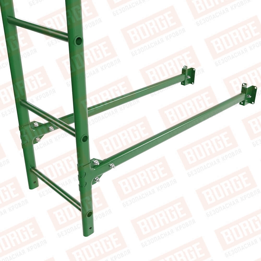 Комплект лестница фасадная BORGE (верхняя секция), 1,8м, лиственно-зеленый (RAL 6002)