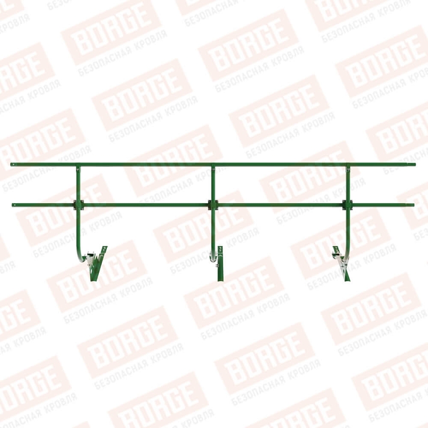 Ограждение кровельное BORGE H-90см, 3м, для черепичной кровли, лиственно-зеленый (RAL 6002)