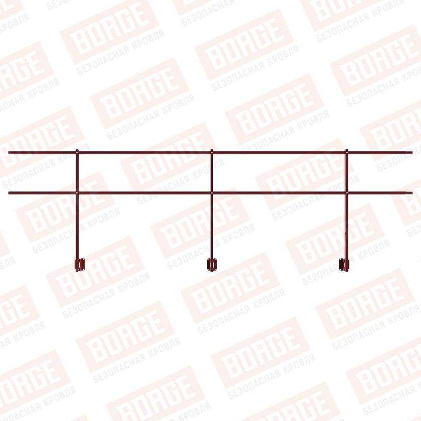 Ограждение парапетное NewLine H-90см, 3м, красное вино (RAL 3005)