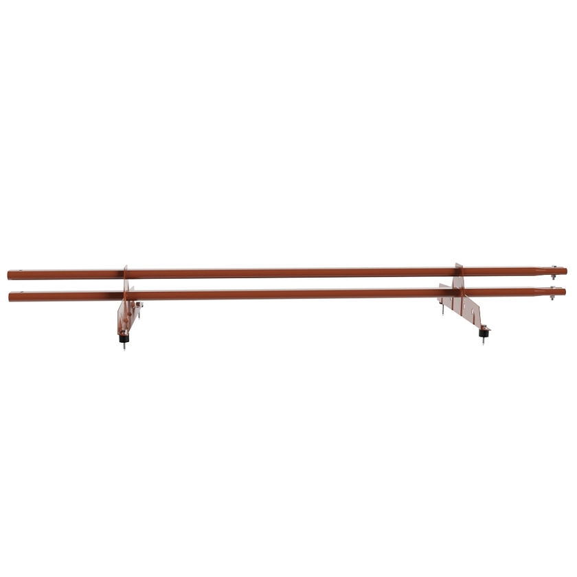 Снегозадержатель трубчатый Русский Рубеж 25х45мм, 1,5м, 2 опоры, терракотовый (RAL 8004)