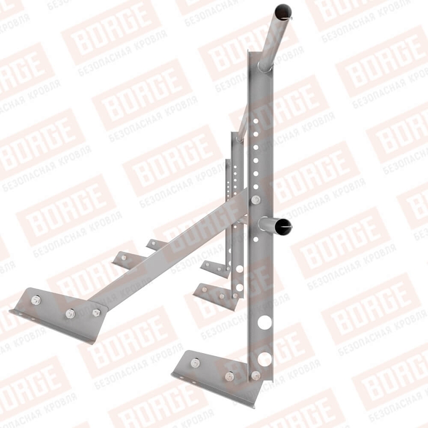 Ограждение кровельное Русский Рубеж H-60см, 3м, для фальцевой кровли, сигнально-серый (RAL 7004)