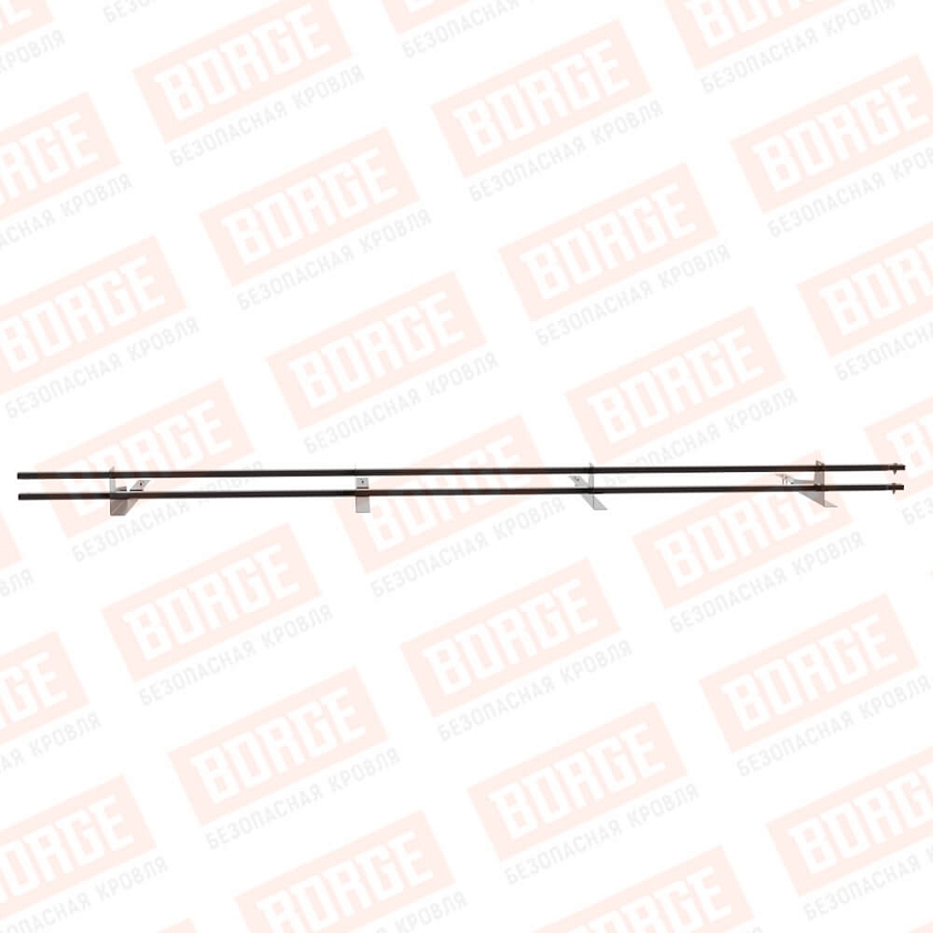 Снегозадержатель трубчатый BORGE 3м, 4 опоры, для композитной черепицы, серо-коричневый (RR 32)