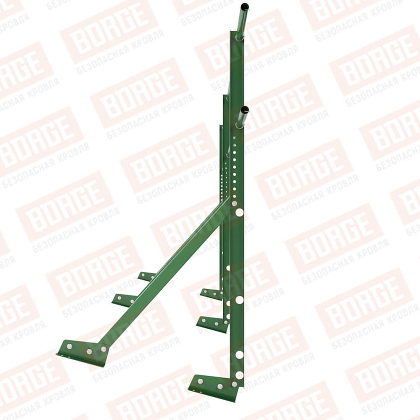 Ограждение кровельное Русский Рубеж H-120см, 3м, для фальцевой кровли, лиственно-зеленый (RAL 6002)