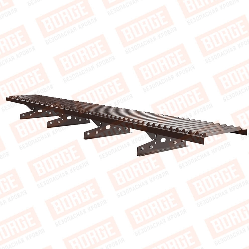 Мостик переходной Русский Рубеж 2,5м, для фальцевой кровли, коричневый шоколад (RAL 8017)