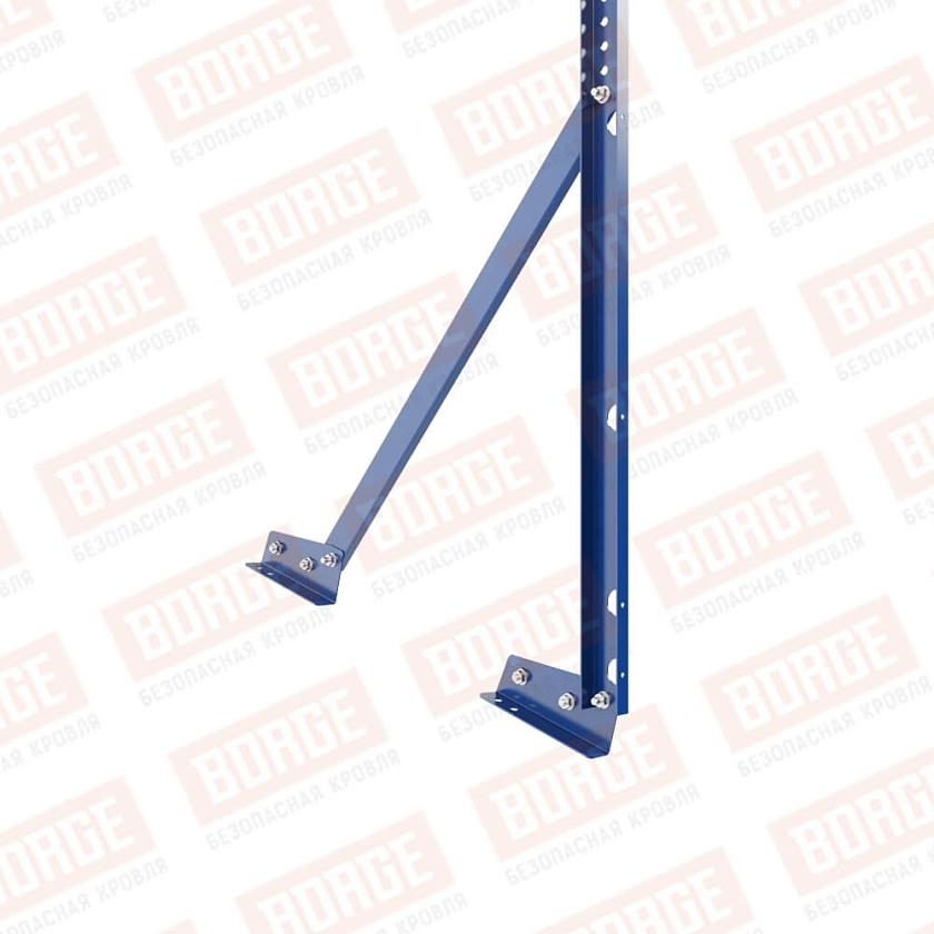 Ограждение кровельное Русский Рубеж H-120см, 3м, для фальцевой кровли, сигнально-синий (RAL 5005)