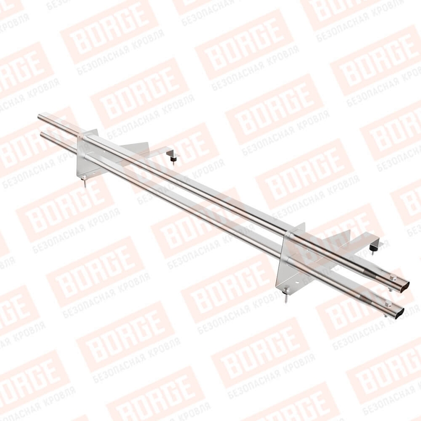 Снегозадержатель трубчатый Русский Рубеж 1,5м, 2 опоры, для МЧ с выс. ступ., цинк, 400мм