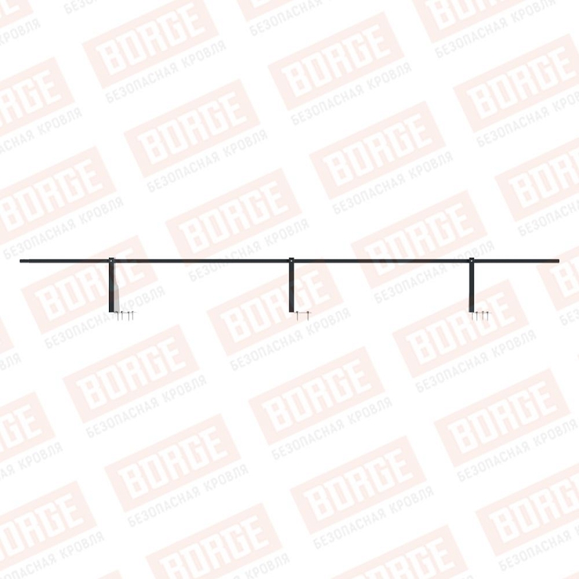 Ограждение плоских кровель Русский Рубеж Н-30, 3м, верхнее крепление, антрацитово-серый (RAL 7016)
