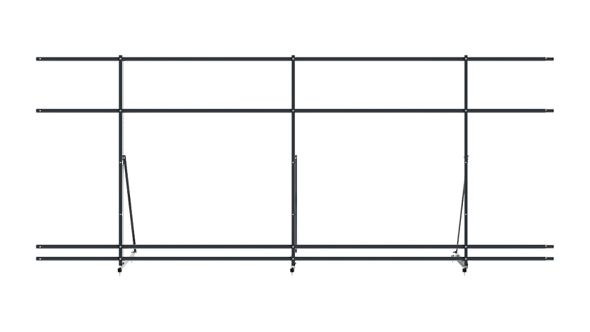Ограждение кровельное NewLine H-120см, 3м, антрацитово-серый (RAL 7016), с двумя доп. трубами