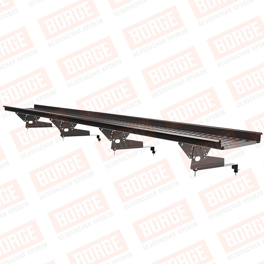 Мостик переходной BORGE 3м, для МЧ с высокой ступенькой, серо-коричневый (RR 32), 400мм