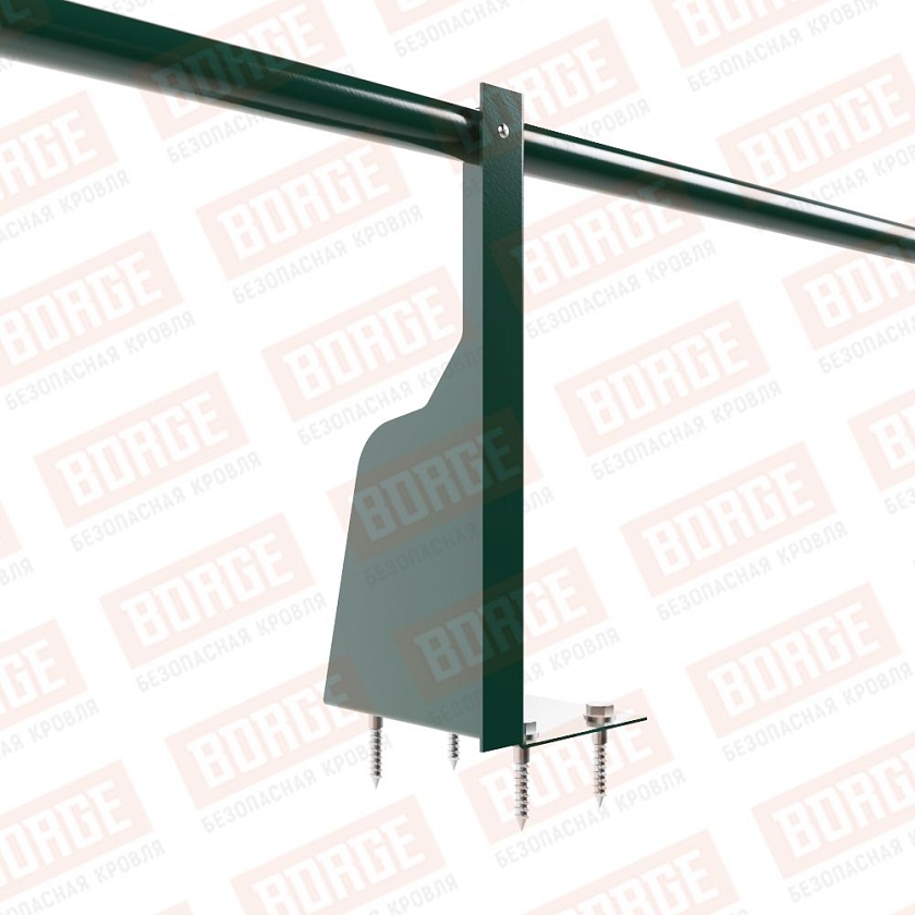 Ограждение плоских кровель Русский Рубеж Н-30, 3м, верхнее крепление, зеленый мох (RAL 6005)