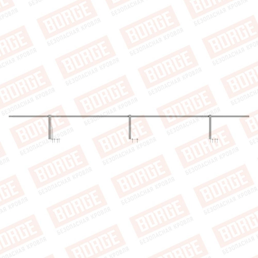 Ограждение плоских кровель NewLine Н-30, 3м, верхнее крепление, бело-алюминиевый (RAL 9006)