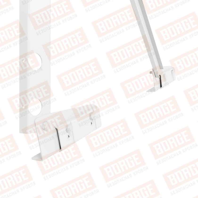 Ограждение кровельное Русский Рубеж H-120см, 3м, для фальцевой кровли, сигнально-белый (RAL 9003)