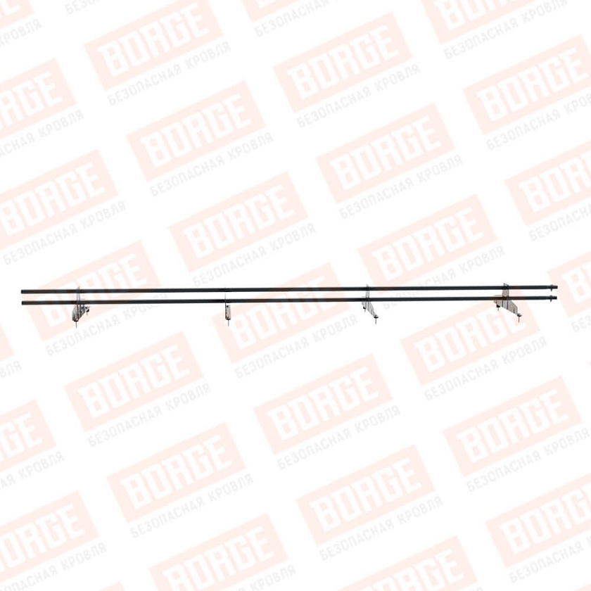 Снегозадержатель трубчатый BORGE 3м, 4 опоры, антрацитово-серый (RAL 7016)