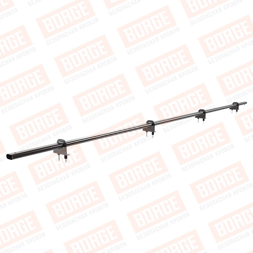 Снегозадержатель однотрубчатый BORGE 3м, 4 опоры, серо-коричневый (RAL 8019)