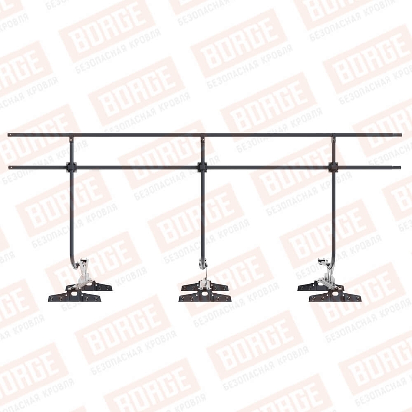 Ограждение кровельное BORGE H-120см, 3м, для  параллельного фальца, серый графит (RAL 7024)