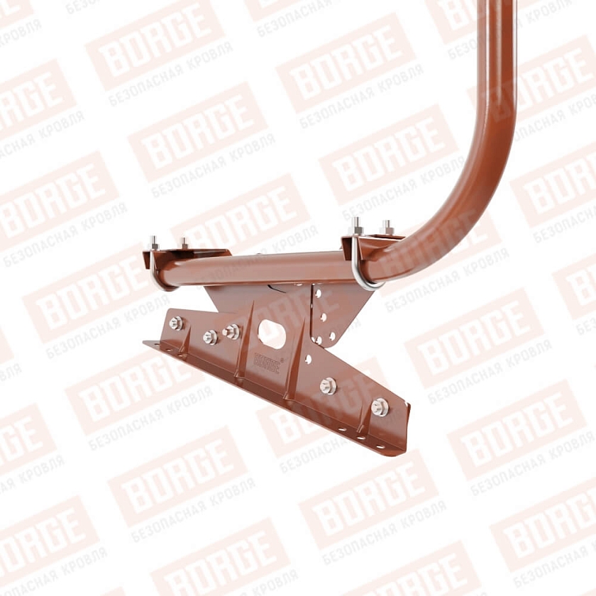 Ограждение кровельное BORGE H-90см, 3м, для фальцевой кровли, терракотовый (RAL 8004)