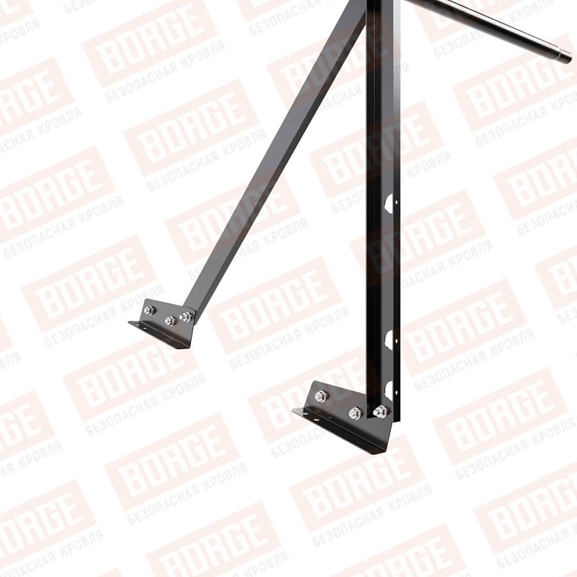 Ограждение кровельное Русский Рубеж H-90см, 3м, для фальцевой кровли, чёрный (RAL 9005)