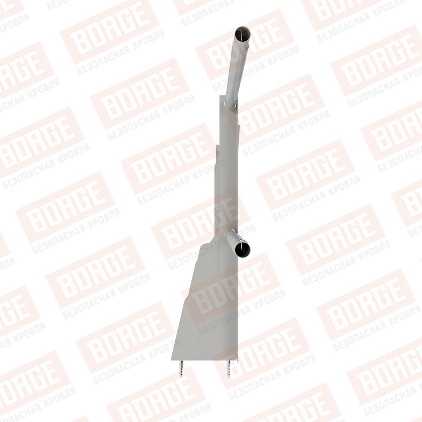 Ограждение плоских кровель Русский Рубеж Н-60, 3м, верхнее крепление, бело-алюминиевый (RAL 9006)