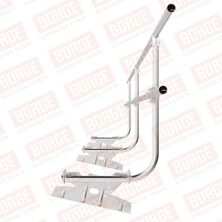 Ограждение кровельное BORGE H-90см, 3м, для фальцевой кровли, цинк