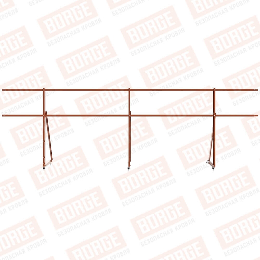 Ограждение кровельное Русский Рубеж H-90см, 3м, терракотовый (RAL 8004)