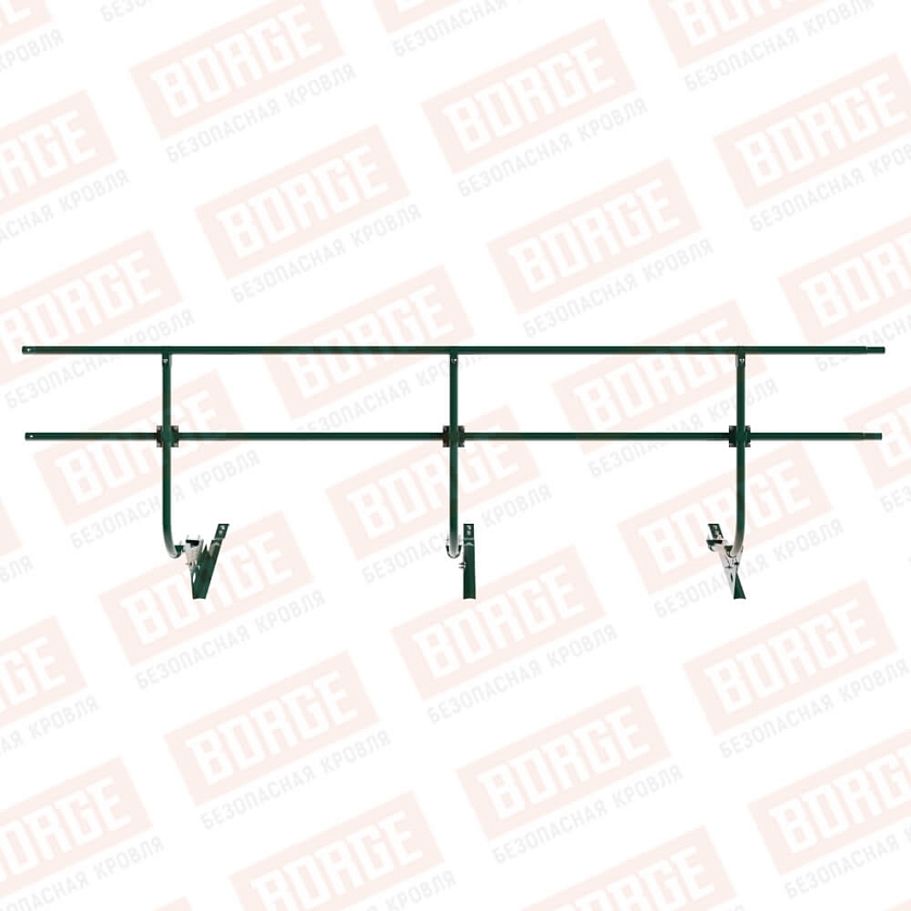 Ограждение кровельное BORGE H-90см, 3м, для черепичной кровли, зеленый мох (RAL 6005)