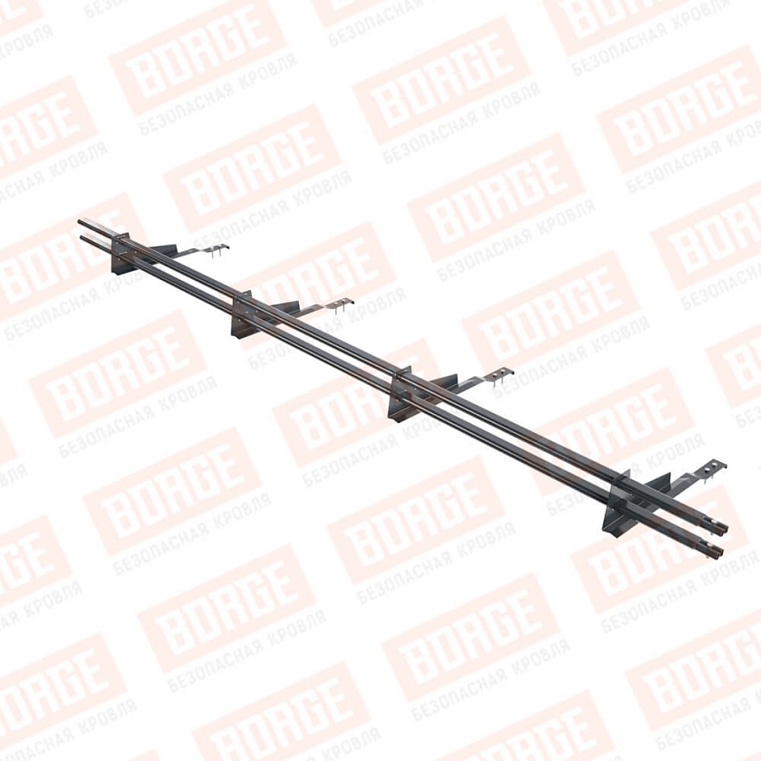 Снегозадержатель трубчатый BORGE 3м, 4 опоры, для черепичной кровли, антрацитово-серый (RAL 7016)