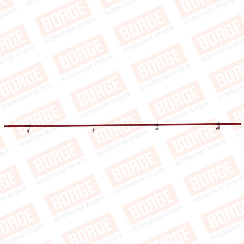 Снегозадержатель однотрубчатый NewLine 3м, D-25мм, 4 опоры, рубиново-красный (RAL 3003)