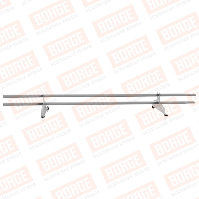 Снегозадержатель трубчатый NewLine 1,5м, 20x40мм, 2 опоры, сигнально-серый (RAL 7004)