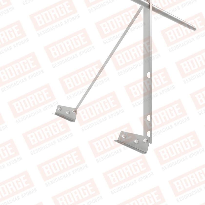 Ограждение декоративное NewLine H-90см, 3м, для фальцевой кровли, бело-алюминиевый (RAL 9006)