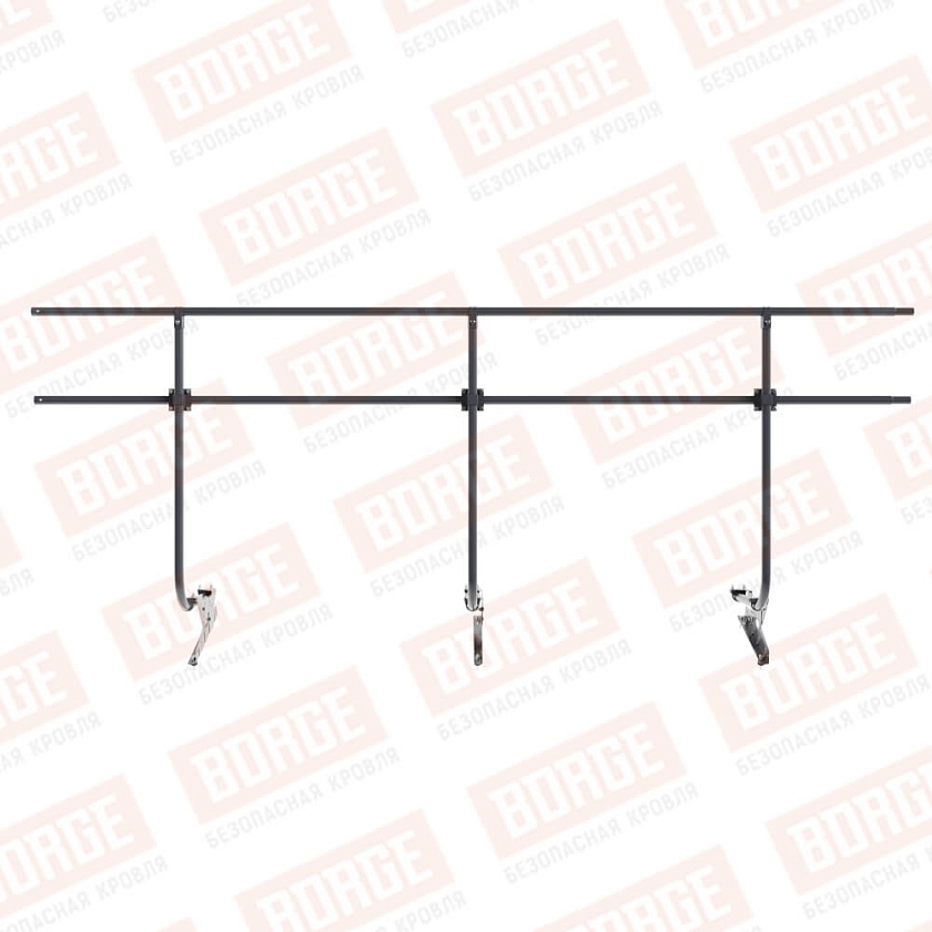 Ограждение кровельное BORGE H-120см, 3м, серый графит (RAL 7024 matt)