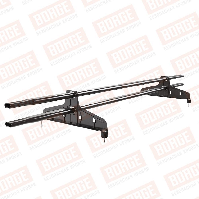 Снегозадержатель трубчатый Русский Рубеж 20х40мм, 1,5м, 2 опоры, окрашенный (NL-805)