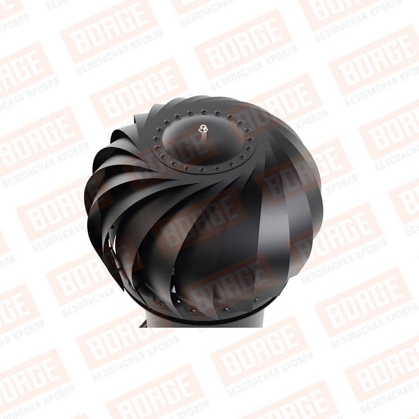 Роторная вентиляция Viotto с универсальным проходным элементом, d-125мм, утепленная, чёрный (RAL 9005)