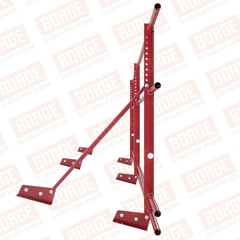 Ограждение декоративное NewLine H-90см, 3м, для фальц. кров., рубиново-красный (RAL 3003), с двумя доп. трубами