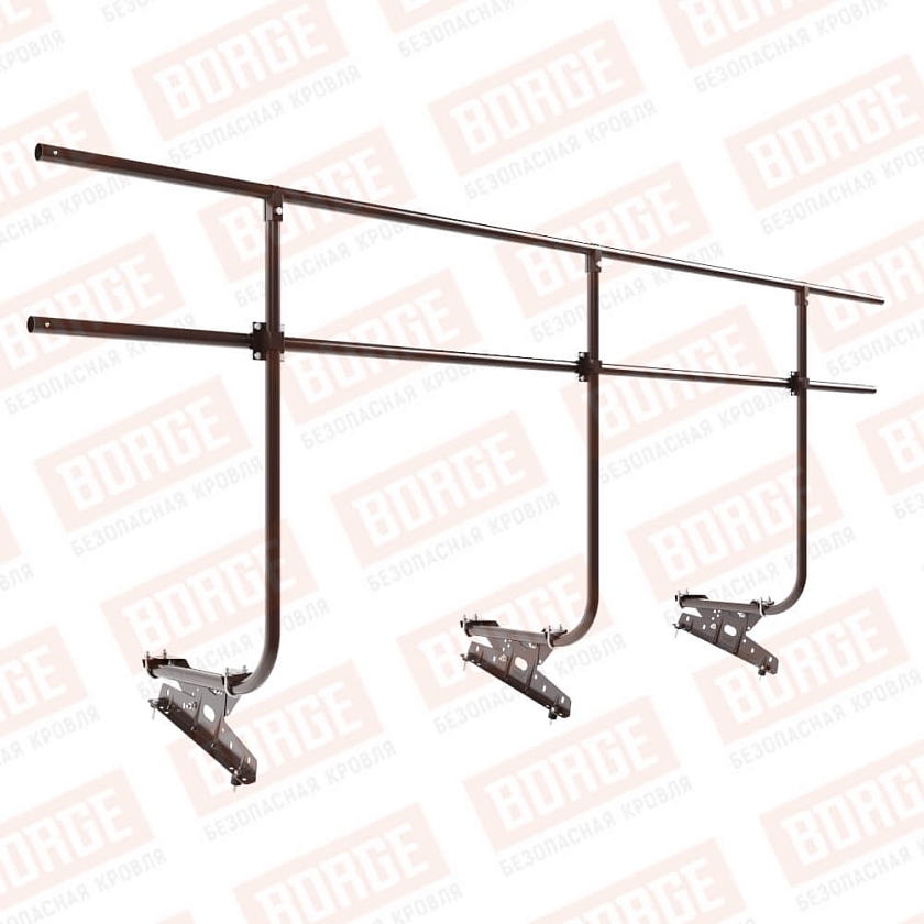 Ограждение кровельное BORGE H-120см, 3м, коричневый шоколад (RAL 8017 matt)