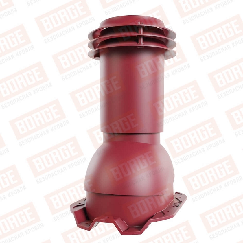 Выход вентиляции канализации Viotto, для профнастила С21, красное вино (RAL 3005)