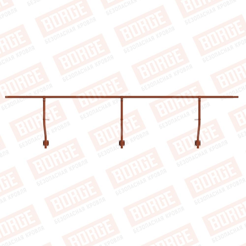 Ограждение парапетное BORGE H-30см, 3м, терракотовый (RAL 8004)