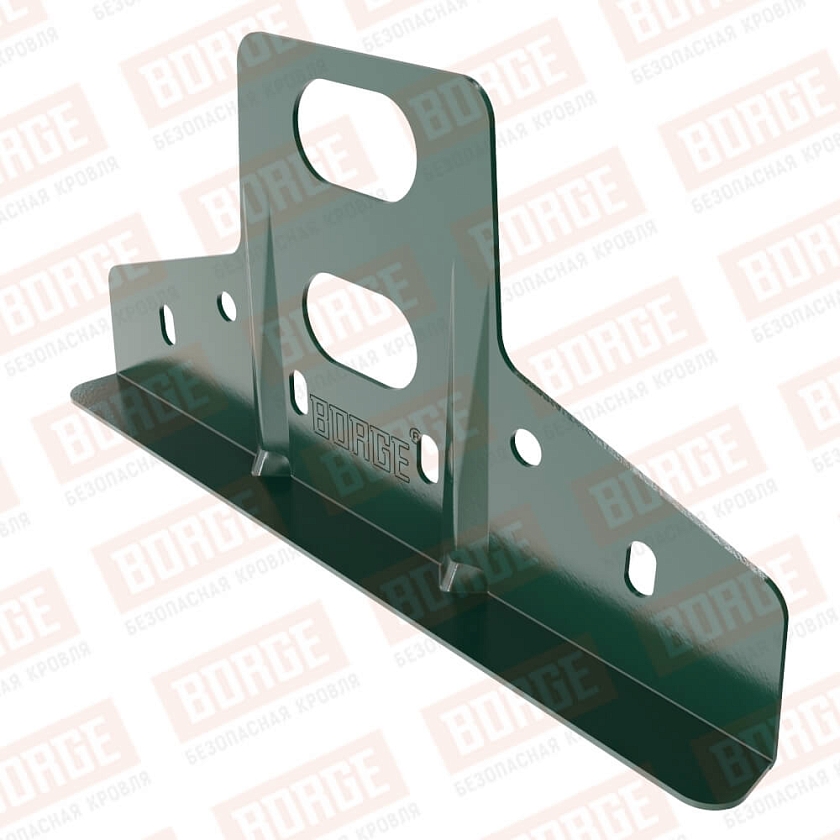 Кронштейн BORGE, оцинк., для фальцевой кровли, зеленый мох (RAL 6005)