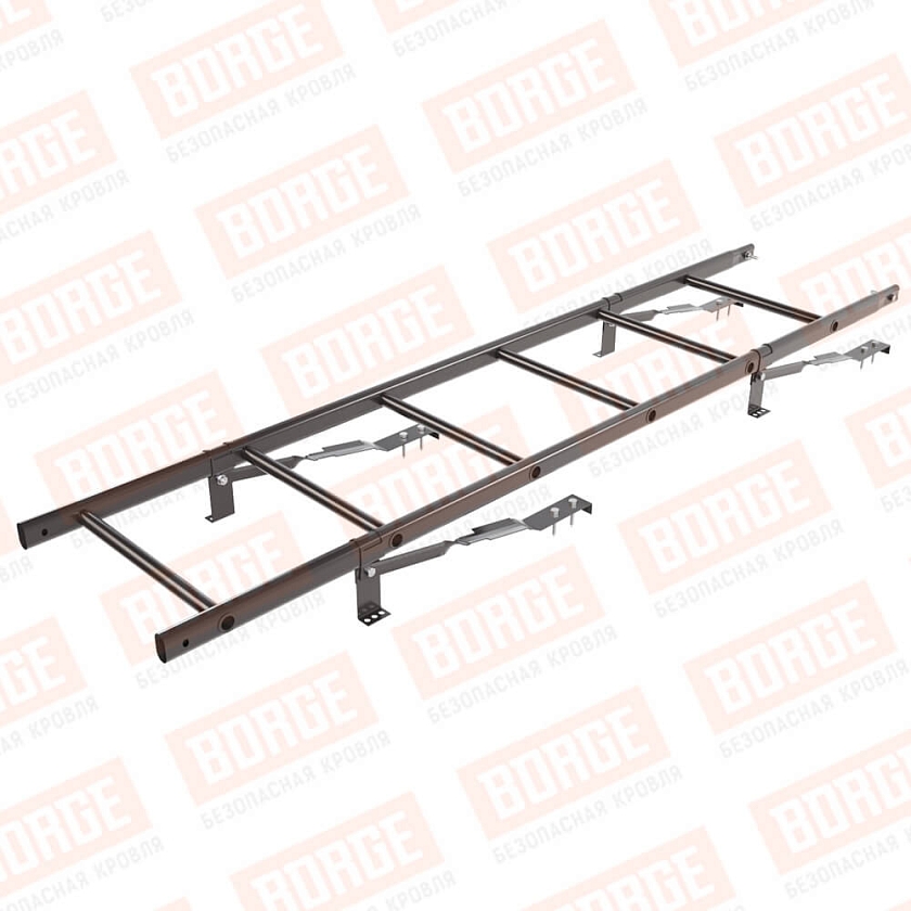 Комплект лестница кровельная BORGE 1,8м, для штучной черепицы, серо-коричневый (RR 32)