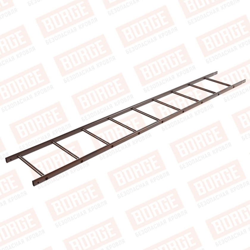Лестница кровельная, фасадная BORGE 2,7м, коричневый шоколад (RAL 8017)