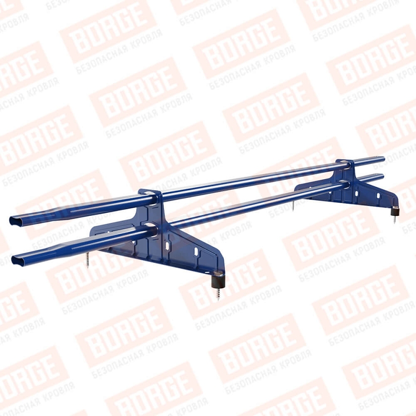 Снегозадержатель трубчатый Русский Рубеж 20х40мм, 1,5м, 2 опоры, сигнально-синий (RAL 5005)