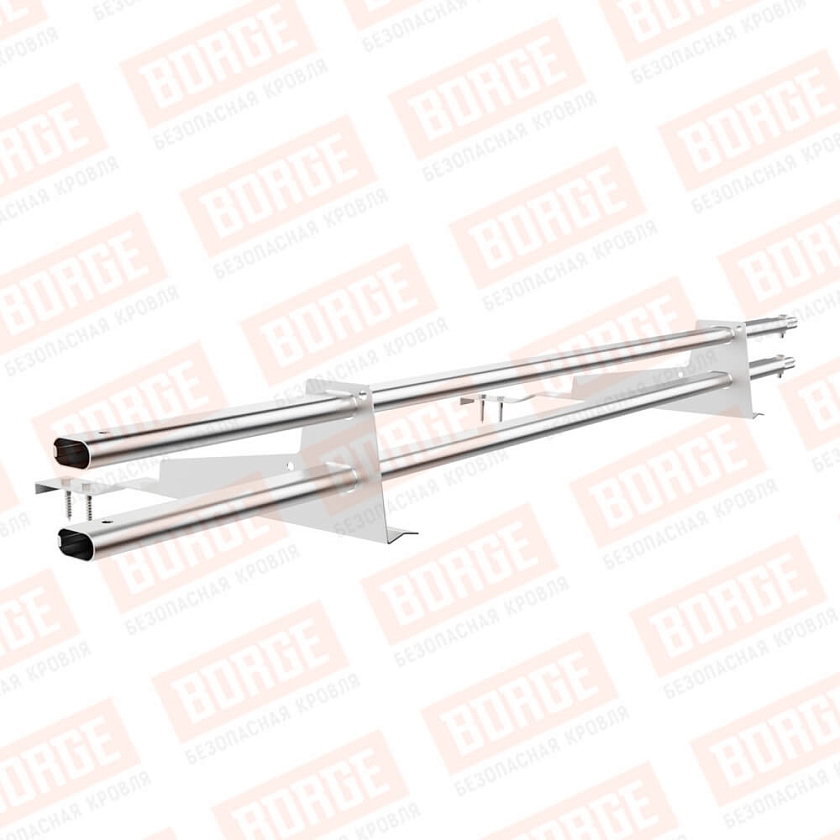 Снегозадержатель трубчатый BORGE 1,5м, 2 опоры, для черепичной кровли, цинк