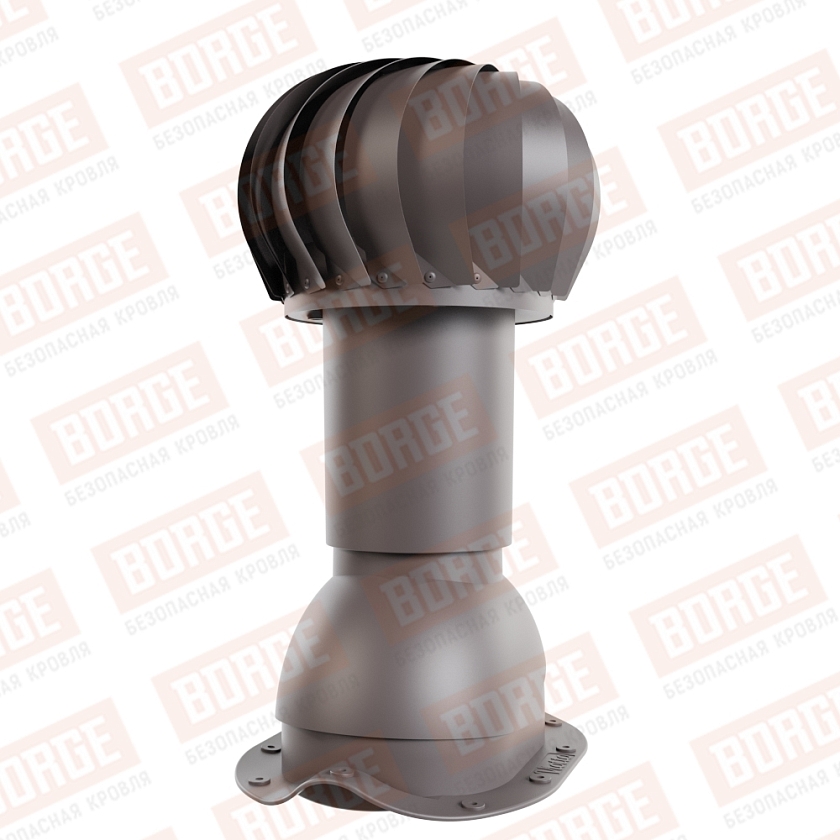Роторная вентиляция Viotto, для МЧ Монтеррей, d-110мм, h-550мм, неутепленная, серо-коричневый (RAL 8019)