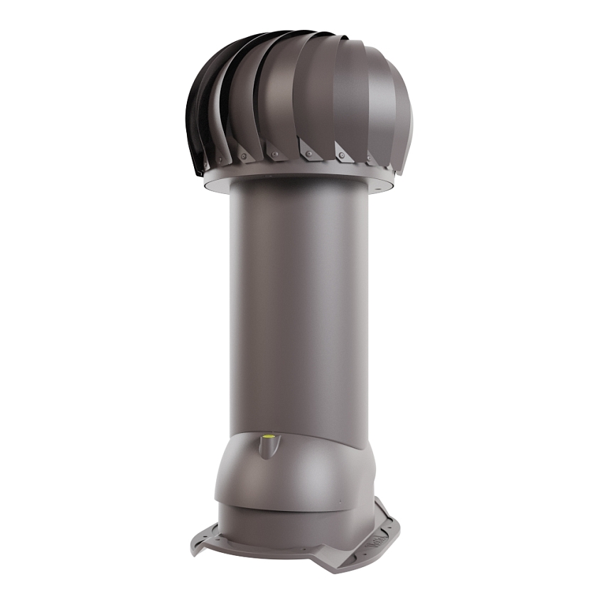 Роторная вентиляция Viotto, для МЧ Каскад, d-110мм, утепленная, серо-коричневый (RAL 8019)