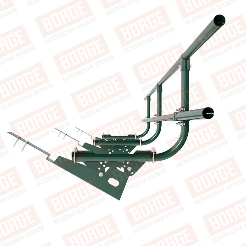 Ограждение кровельное BORGE H-60см, 3м, для композитной черепицы, зеленый мох (RAL 6005)